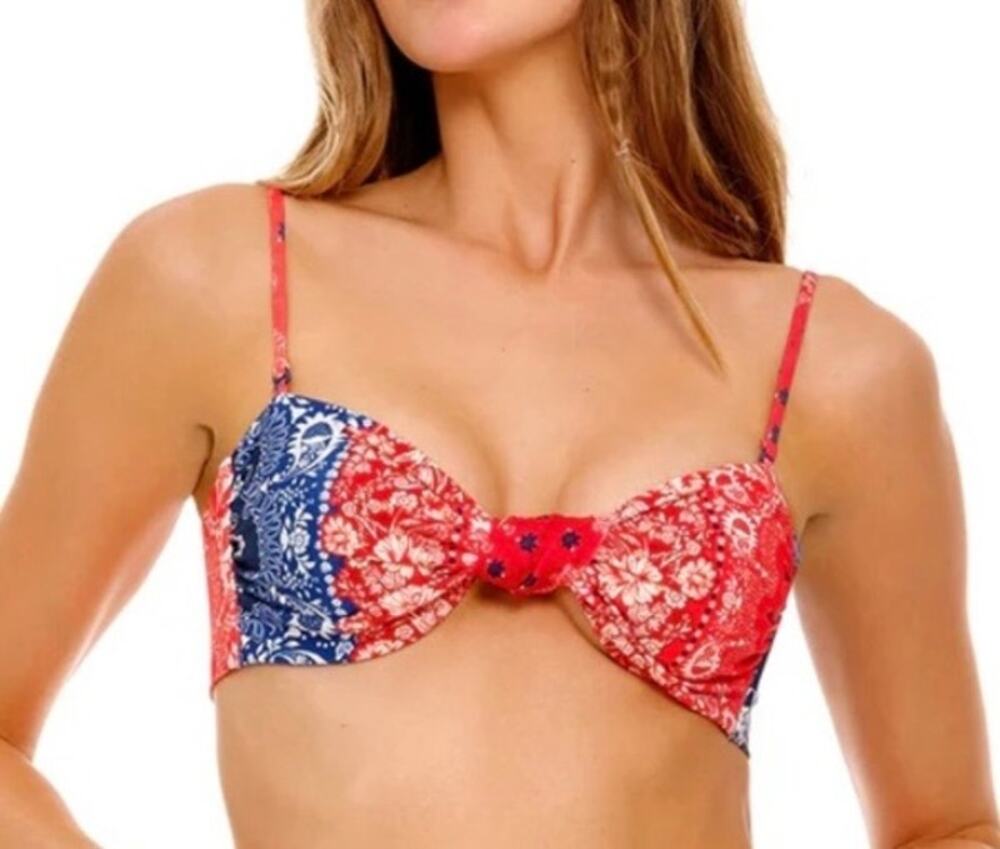 Agua Bendita Lucille Atma Knotted Bikini Top S NWT